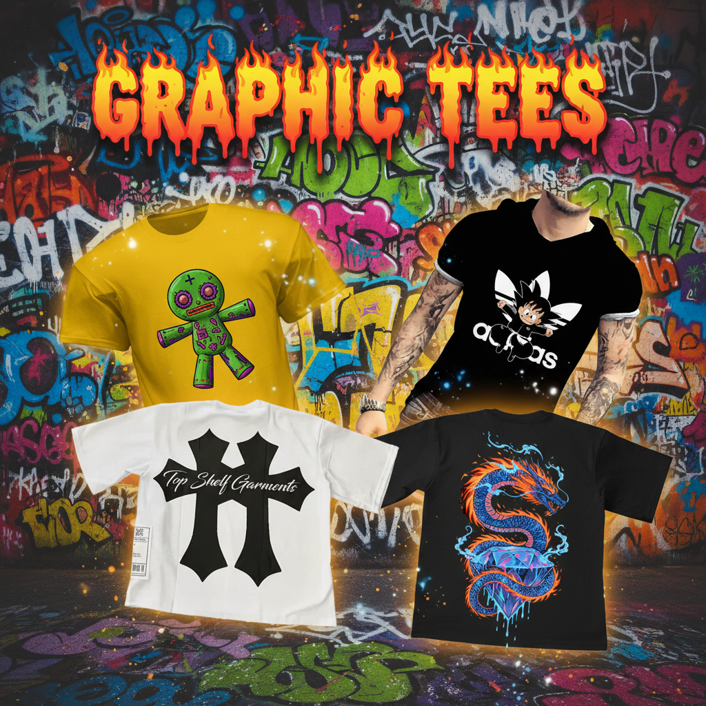 FireDrips streetwear graphic tee collection — dark luxury urban style