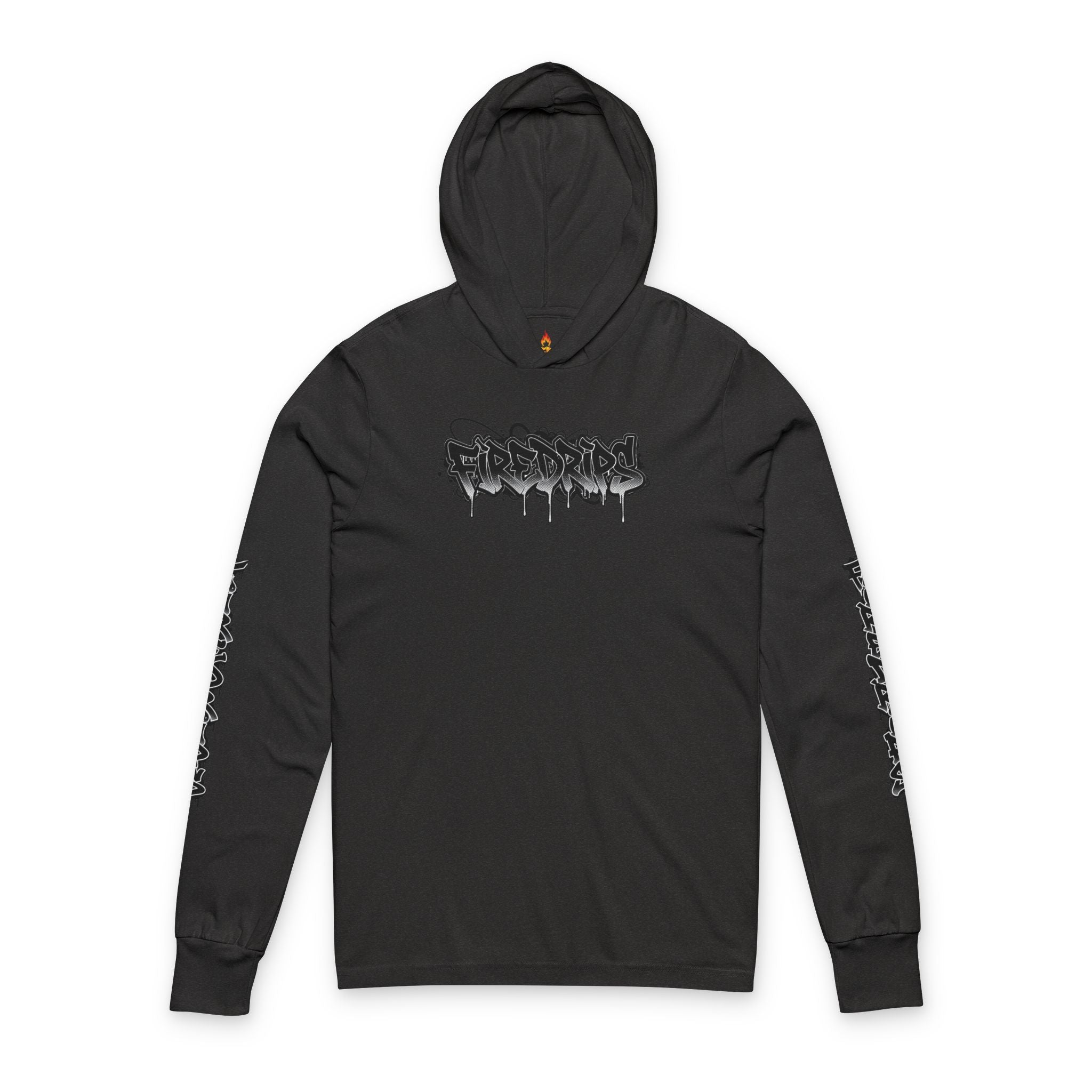 Dragon & Geisha Hooded Long Sleeve Tee — Monochrome Serpent Back Print