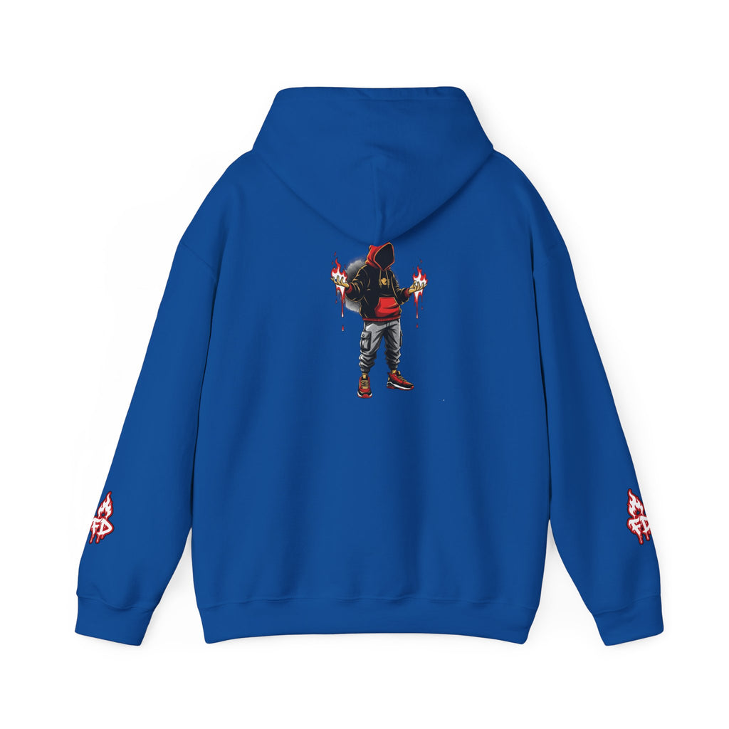 Hoodie - 'Fire Drips' Streetwear Hoodie with Dripping Graffiti & Back Graphic