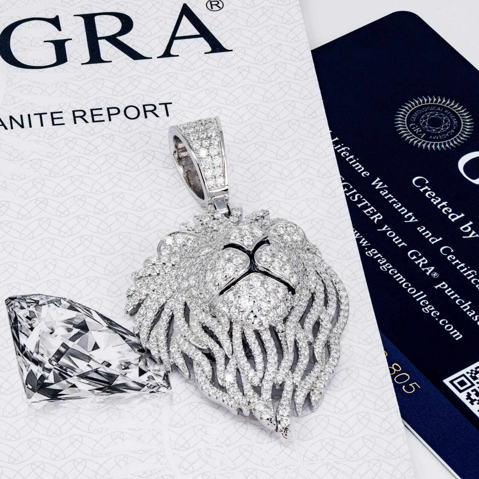 Lion Head Pendant Necklace — Moissanite 925 Sterling Silver Iced Out Hip-Hop Jewelry