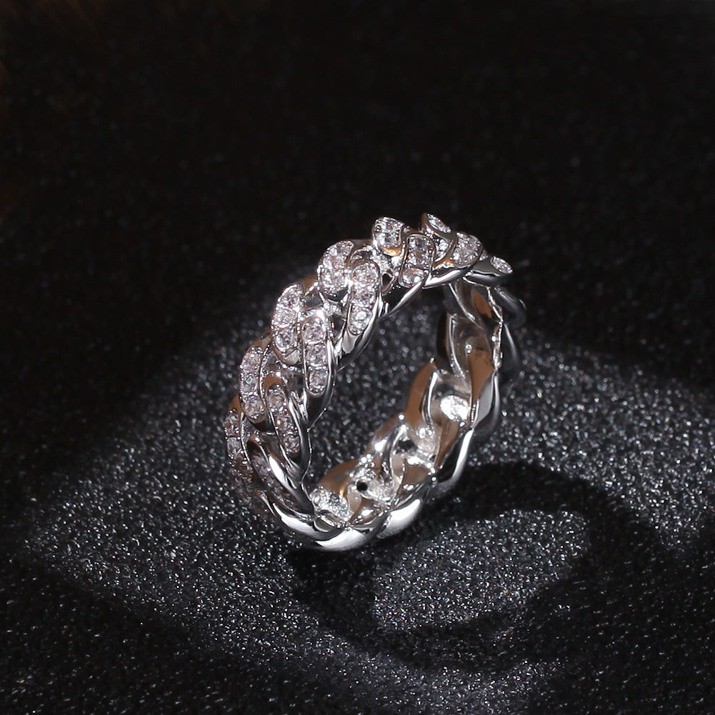 8mm Cuban Link Zirconia Ring