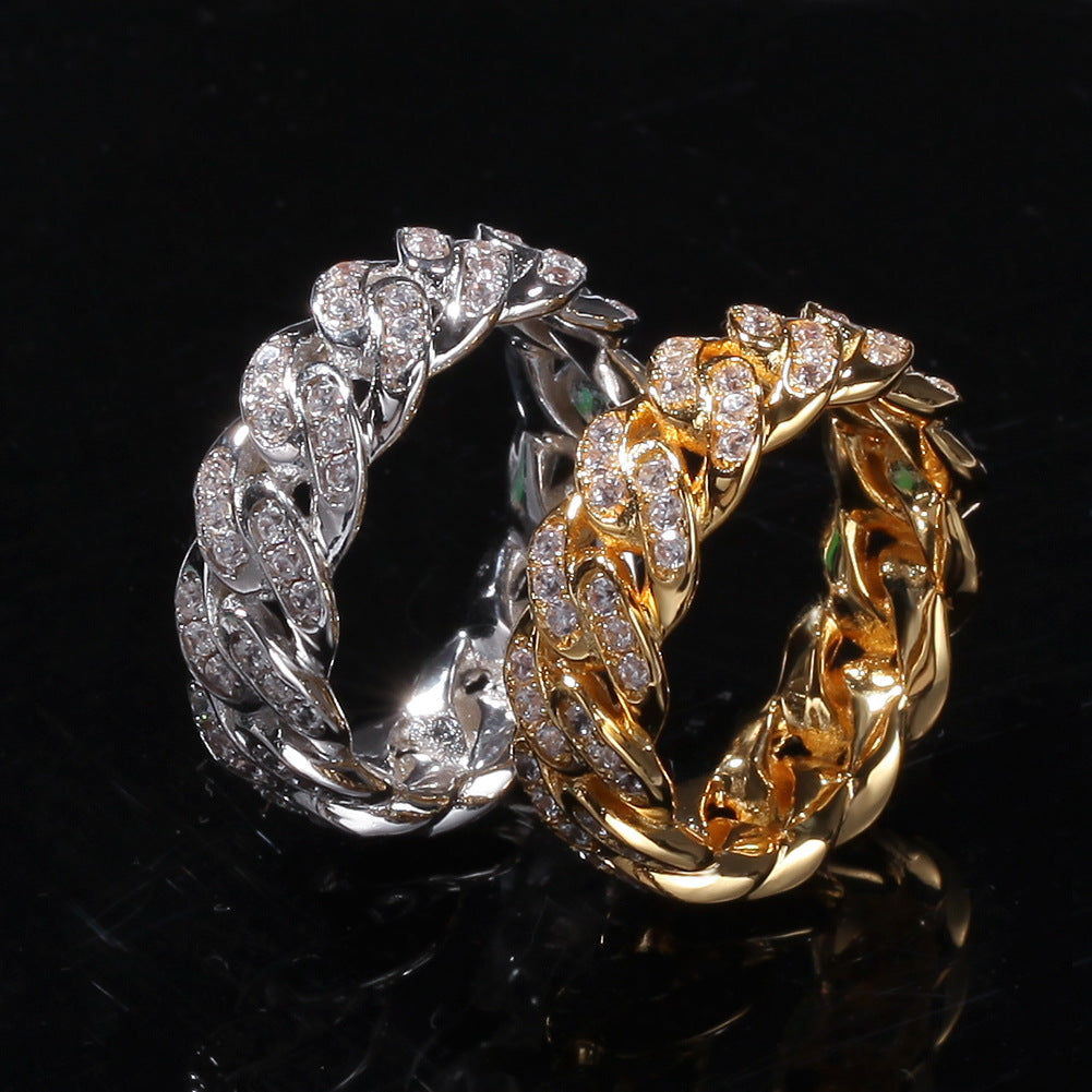 8mm Cuban Link Zirconia Ring