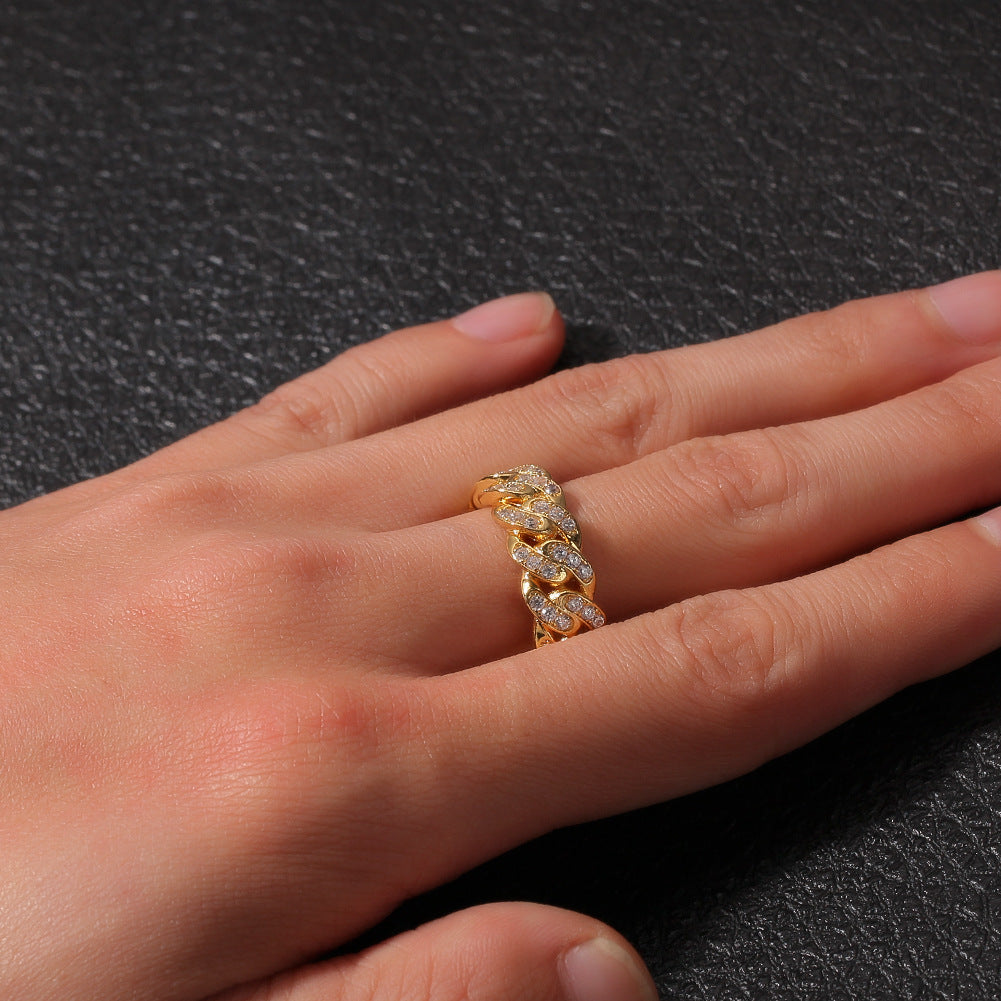 8mm Cuban Link Zirconia Ring