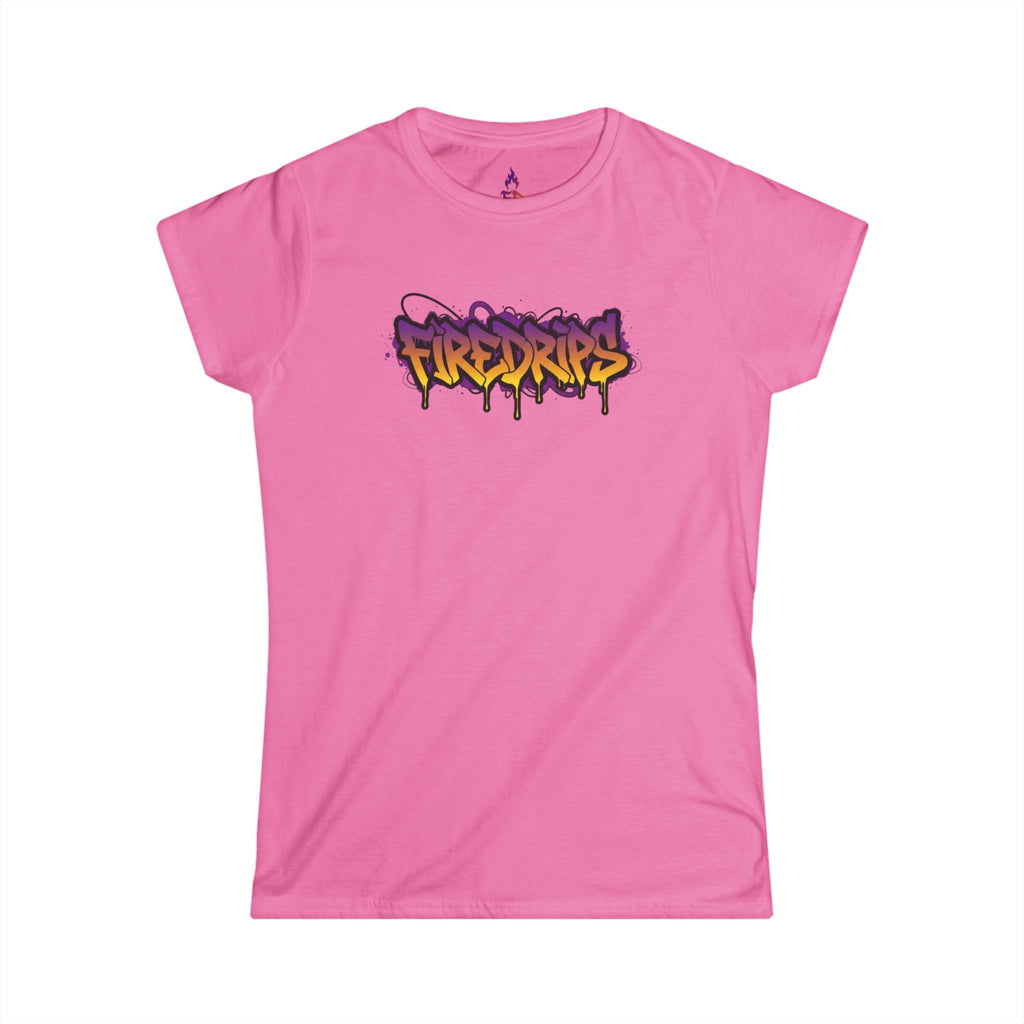 FireDrips Graffiti Logo & Flaming Cross Angel Wings Graphic Tee