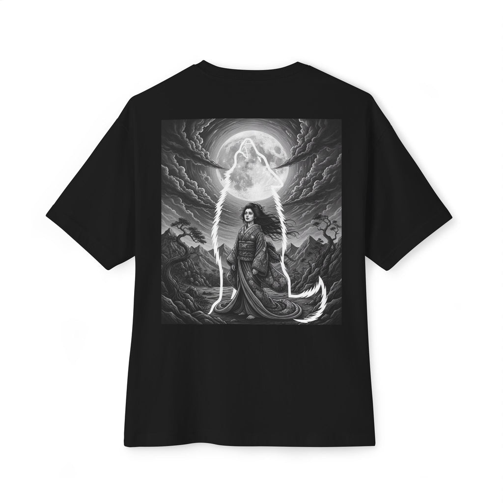 Ghostly Sad Geisha Oversized Graphic Tee — Dark Streetwear