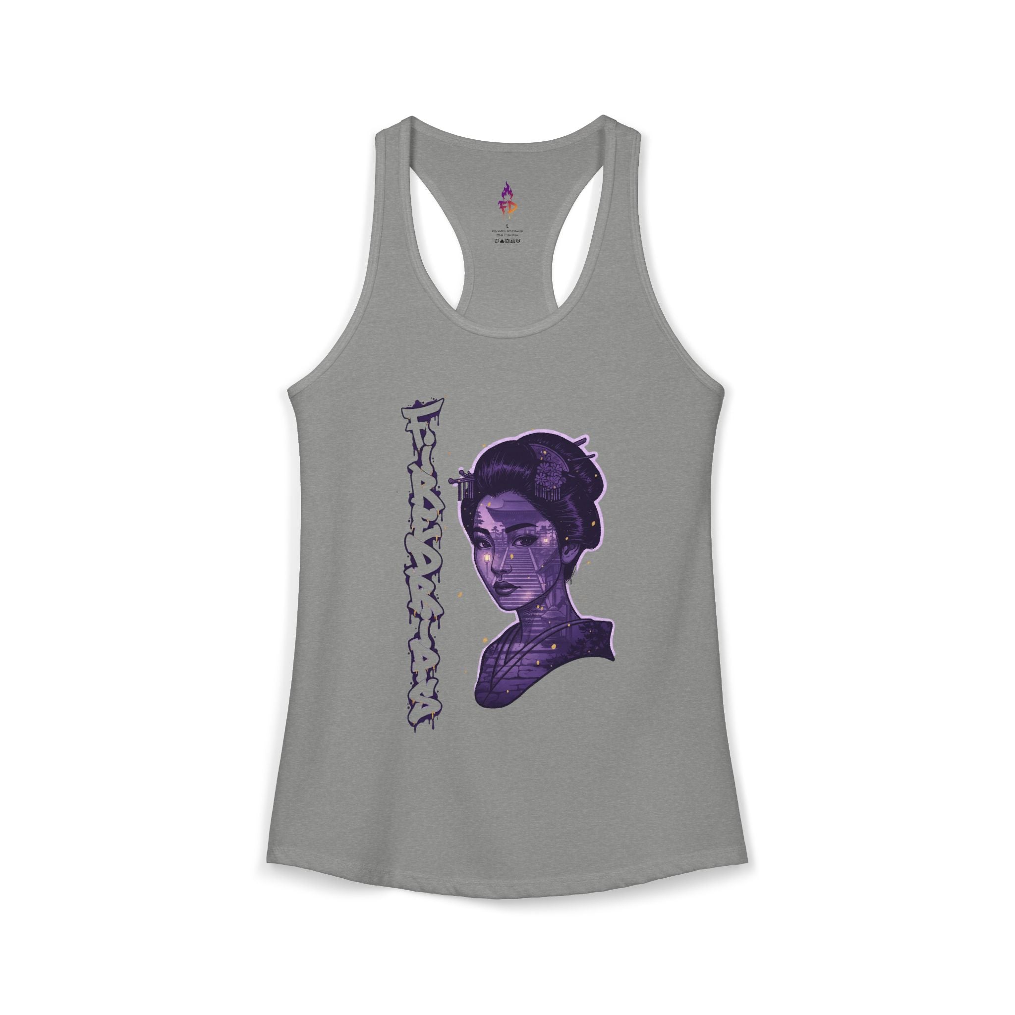 Purple Geisha Racerback Tank — FireDrips Graphic Slim Fit