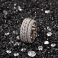 Zircon Rotating Cuban Ring — CZ Inlaid Spinning Band, Unisex Statement Jewelry, Gold & Silver, Sizes 6–11