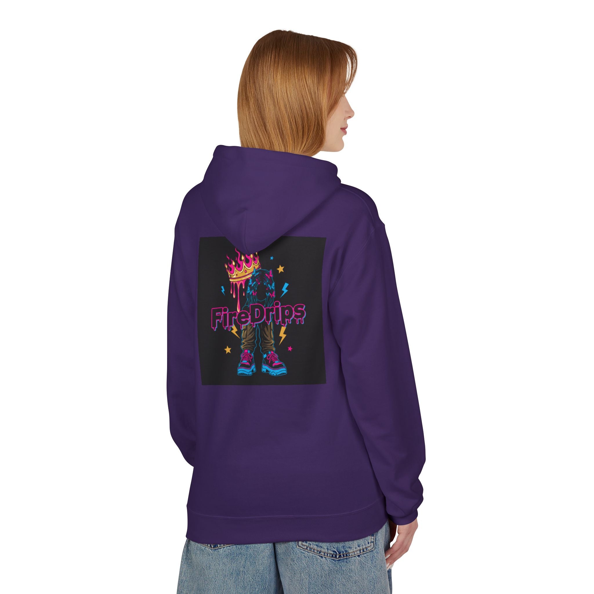 FireDrips Crown Sneakers Hoodie — Neon Streetwear Pullover