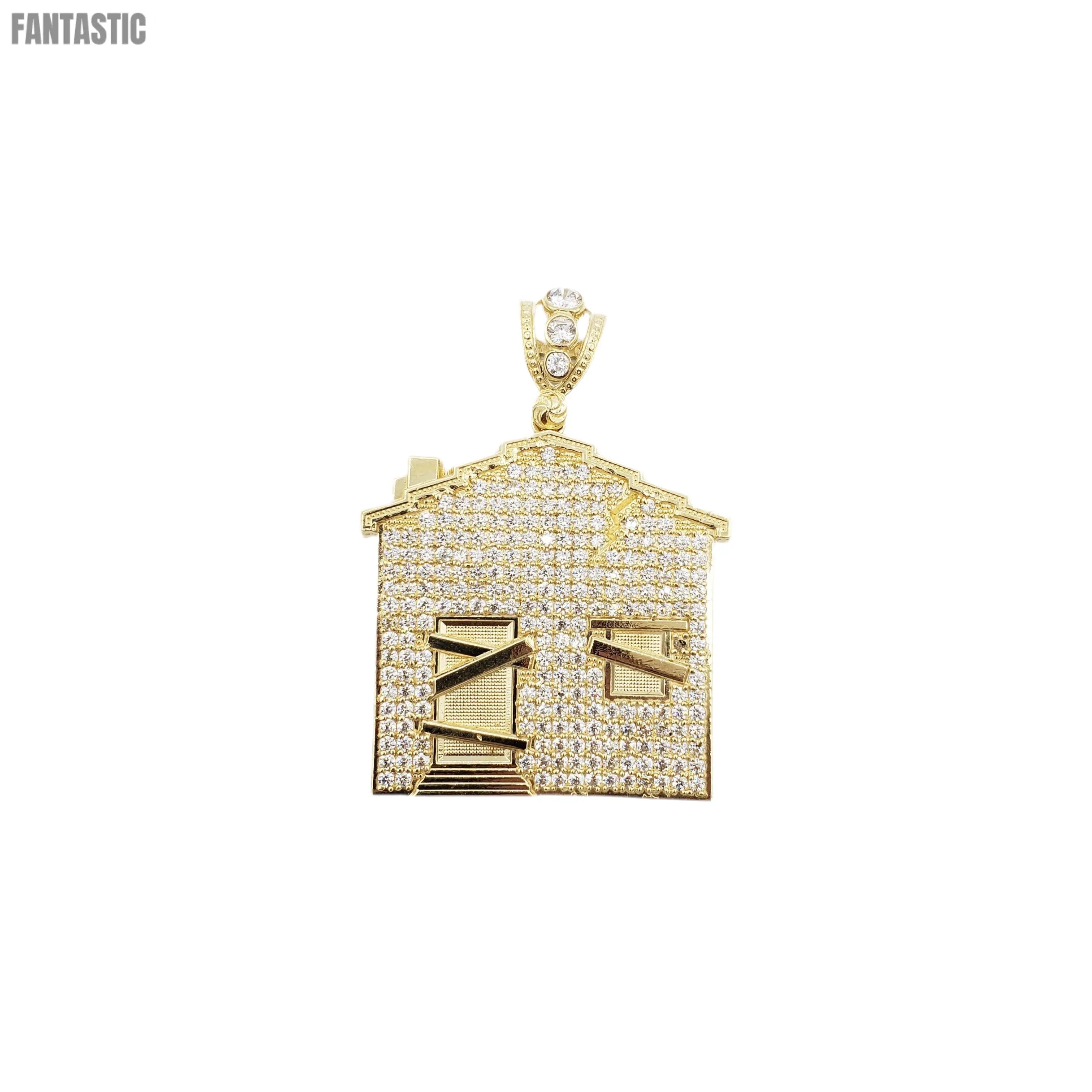 14K Gold- Trap House Pendant