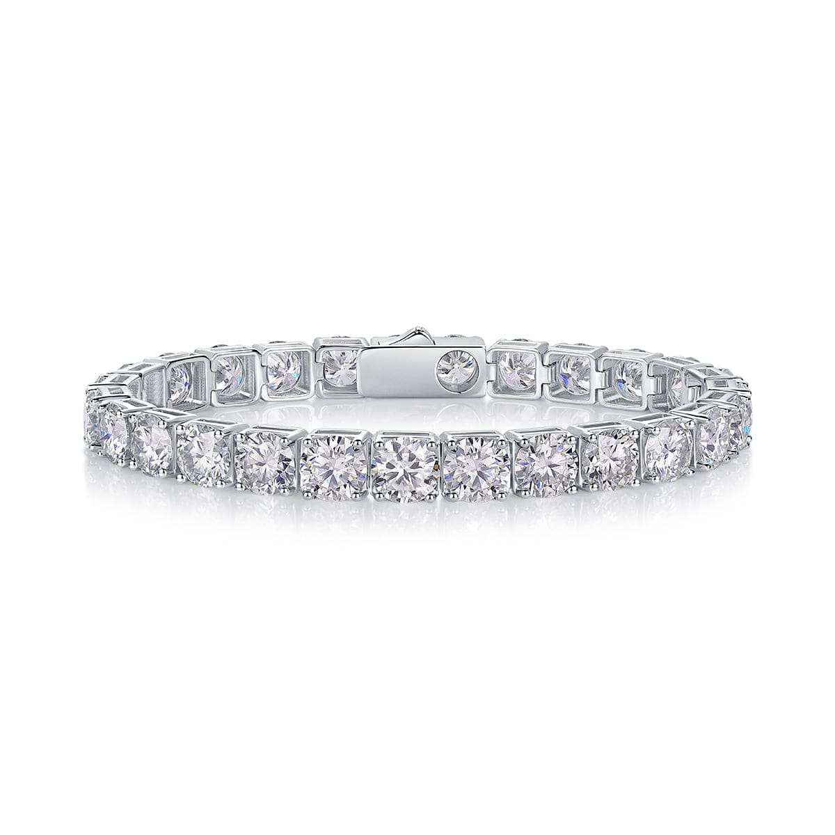 Large Gravitational Pull Moissanite Bracelet Set — S925 Silver-Plated Platinum, Light Luxury Women's Jewelry