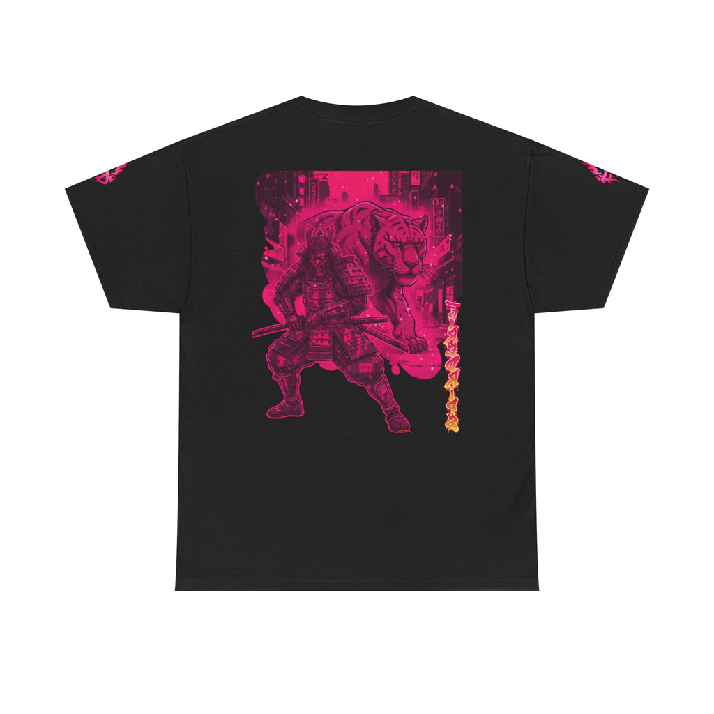 Samurai Tiger Neon Pink Graphic Tee — FireDrips Warrior Streetwear