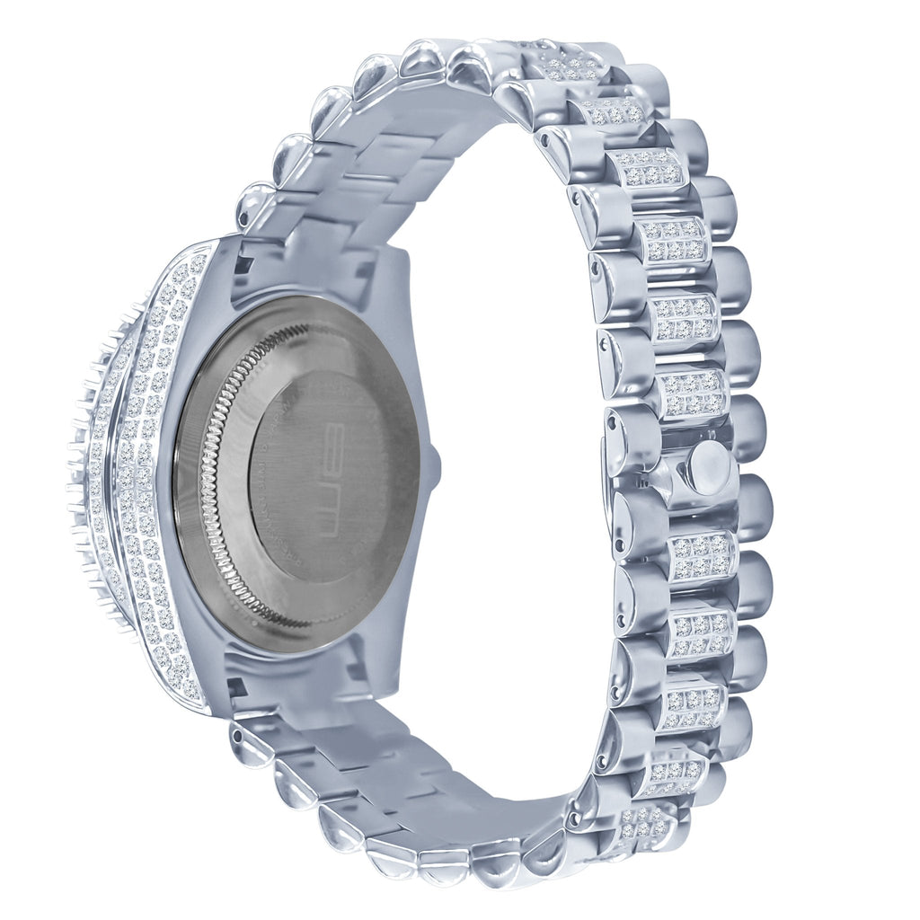 Forte Stainless Steel CZ-Encrusted Watch
