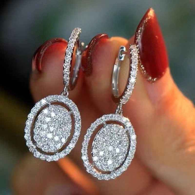 White Gold Oval Earrings — Stylish Elegance for Every Occasion | Women's Fine Jewelry