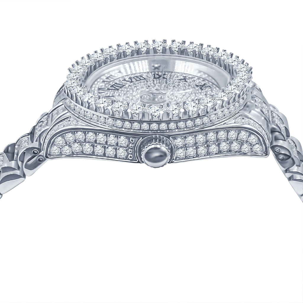 Forte Stainless Steel CZ-Encrusted Watch