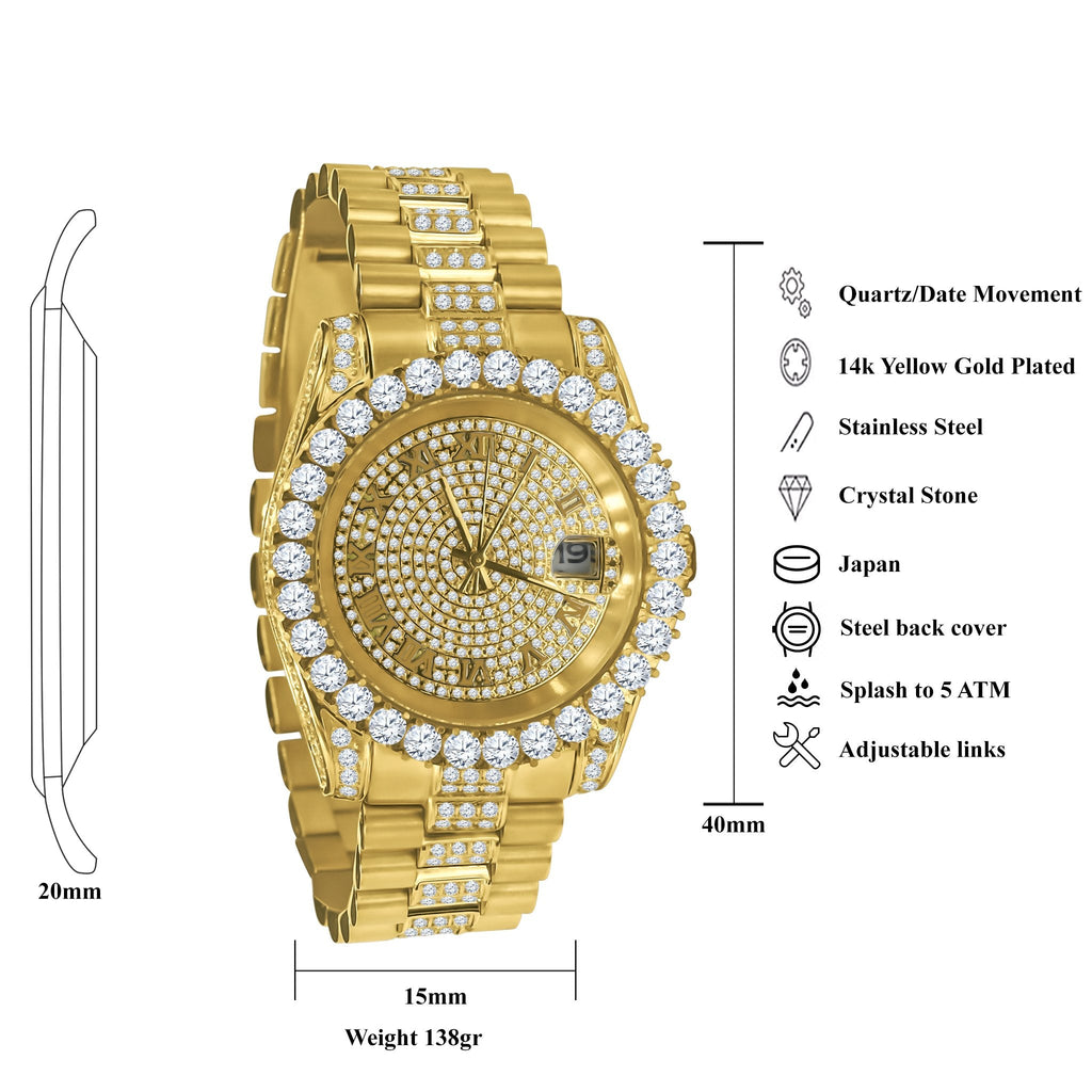 Forte Stainless Steel CZ-Encrusted Watch