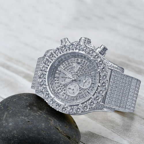 Forte Stainless Steel CZ-Encrusted Watch