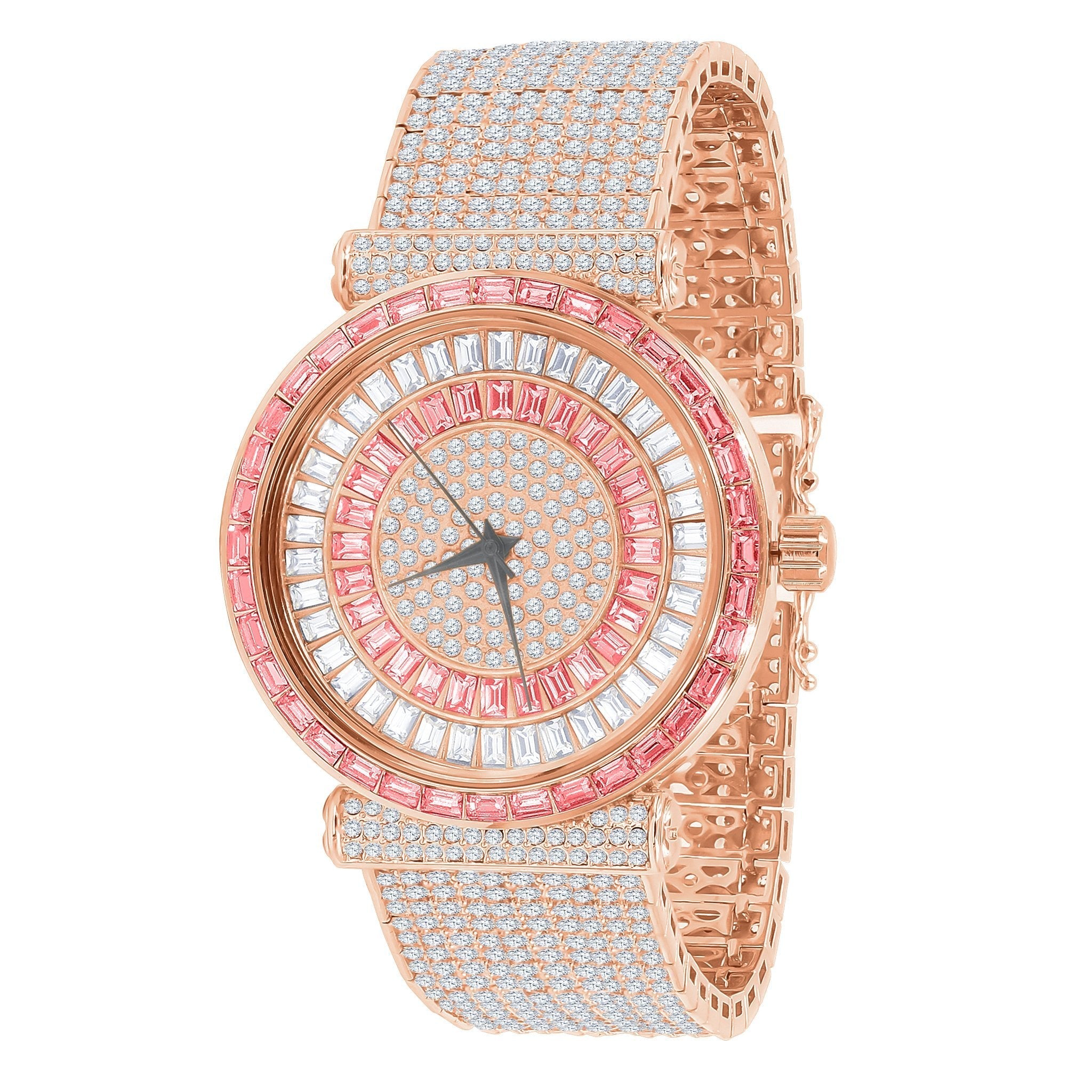 Pink Ice – Full CZ Iced-Out Statement Watch