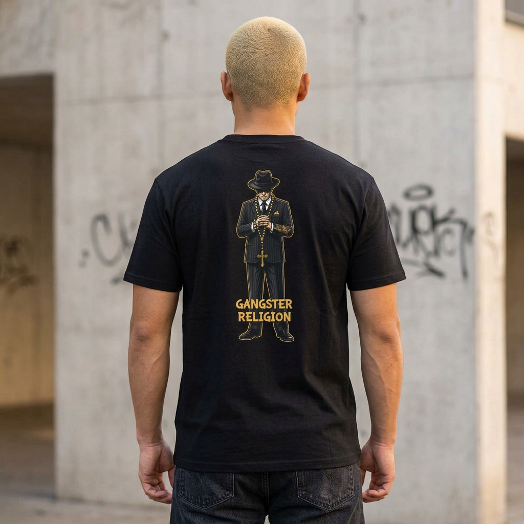 FireDrips Gangster Religion Gold Drip Graphic Tee