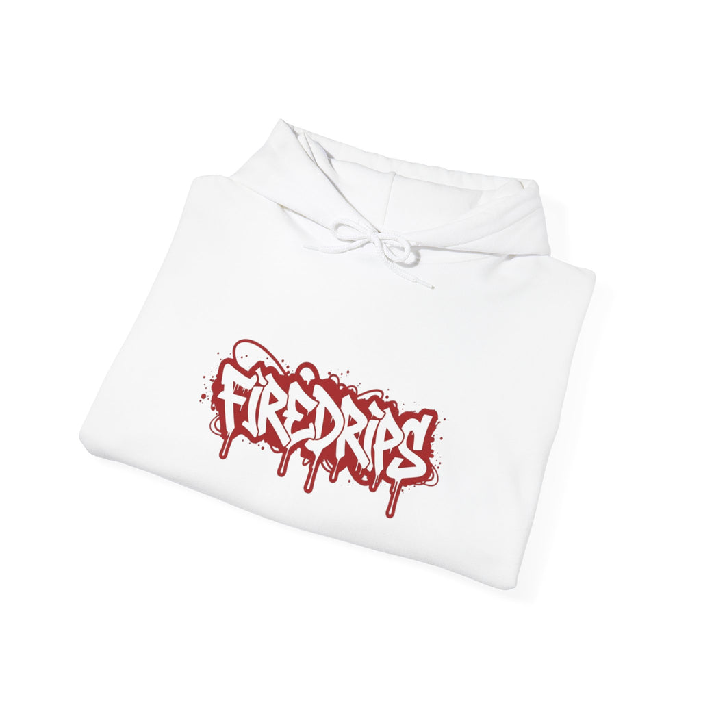 Hoodie - 'Fire Drips' Streetwear Hoodie with Dripping Graffiti & Back Graphic