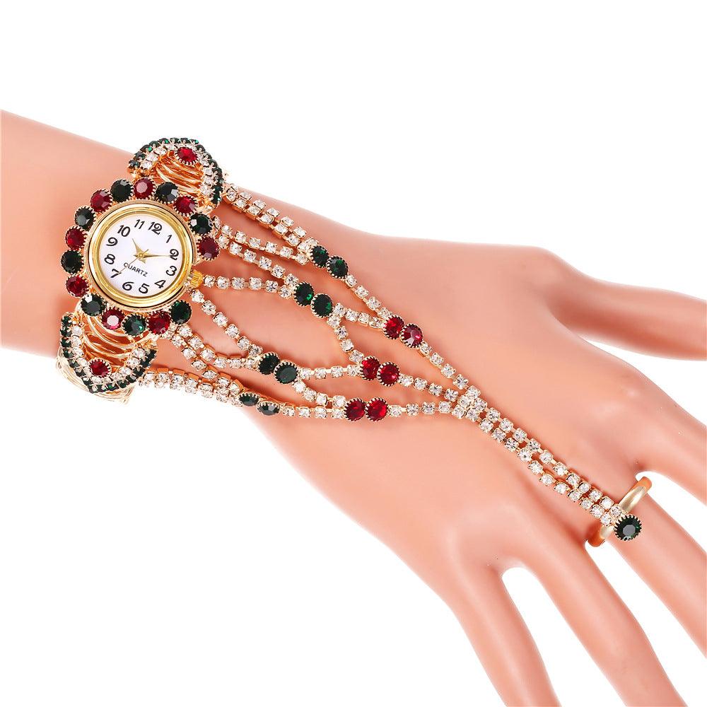 Claw Chic Simulated Diamond Watch & Ring Set