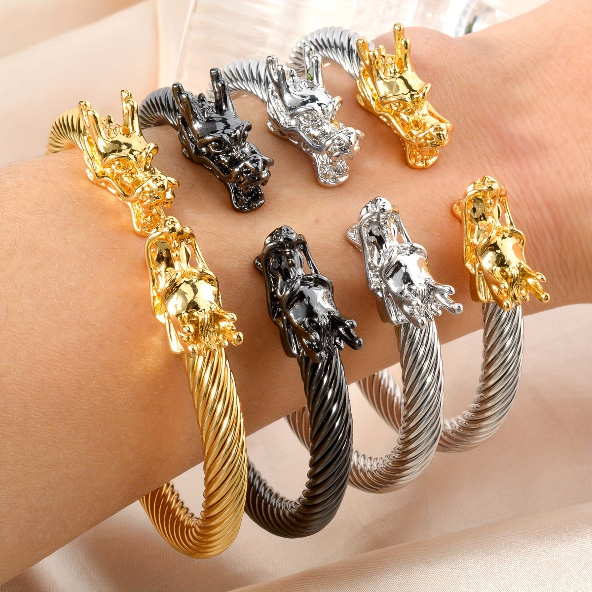 Double Dragon Copper Cuff Bracelet – Rock & Hip-Hop Unisex