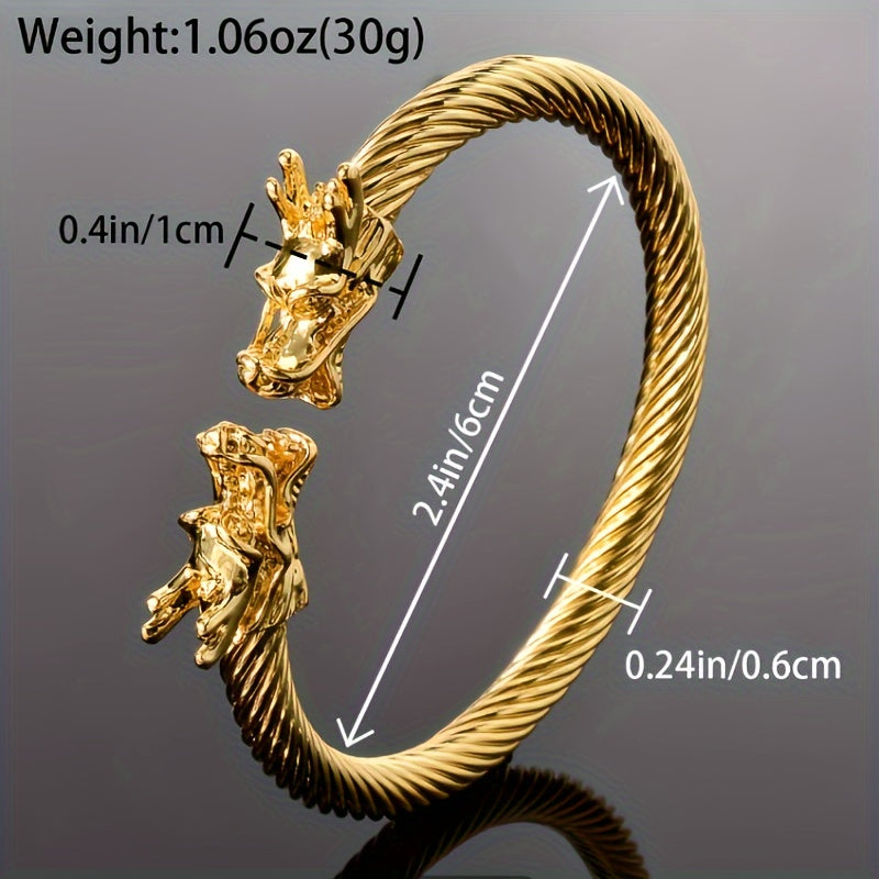 Double Dragon Copper Cuff Bracelet – Rock & Hip-Hop Unisex