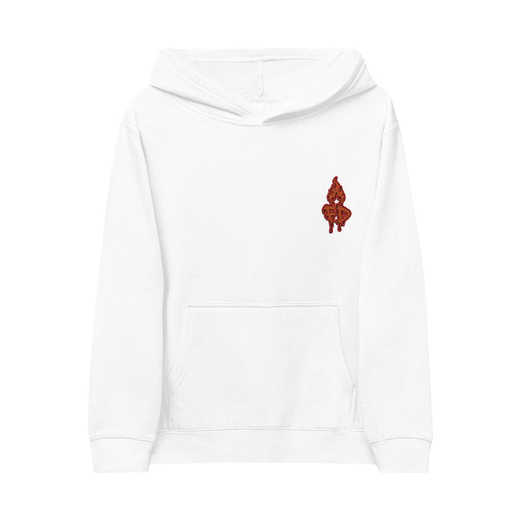 Kids Hoodie — Embroidered Flaming 'FD' Logo Youth Fleece Pullover
