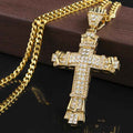 Iced Out Cross Necklace for Men — Sparkling CZ Cross Pendant | Bold Hip Hop Statement Chain