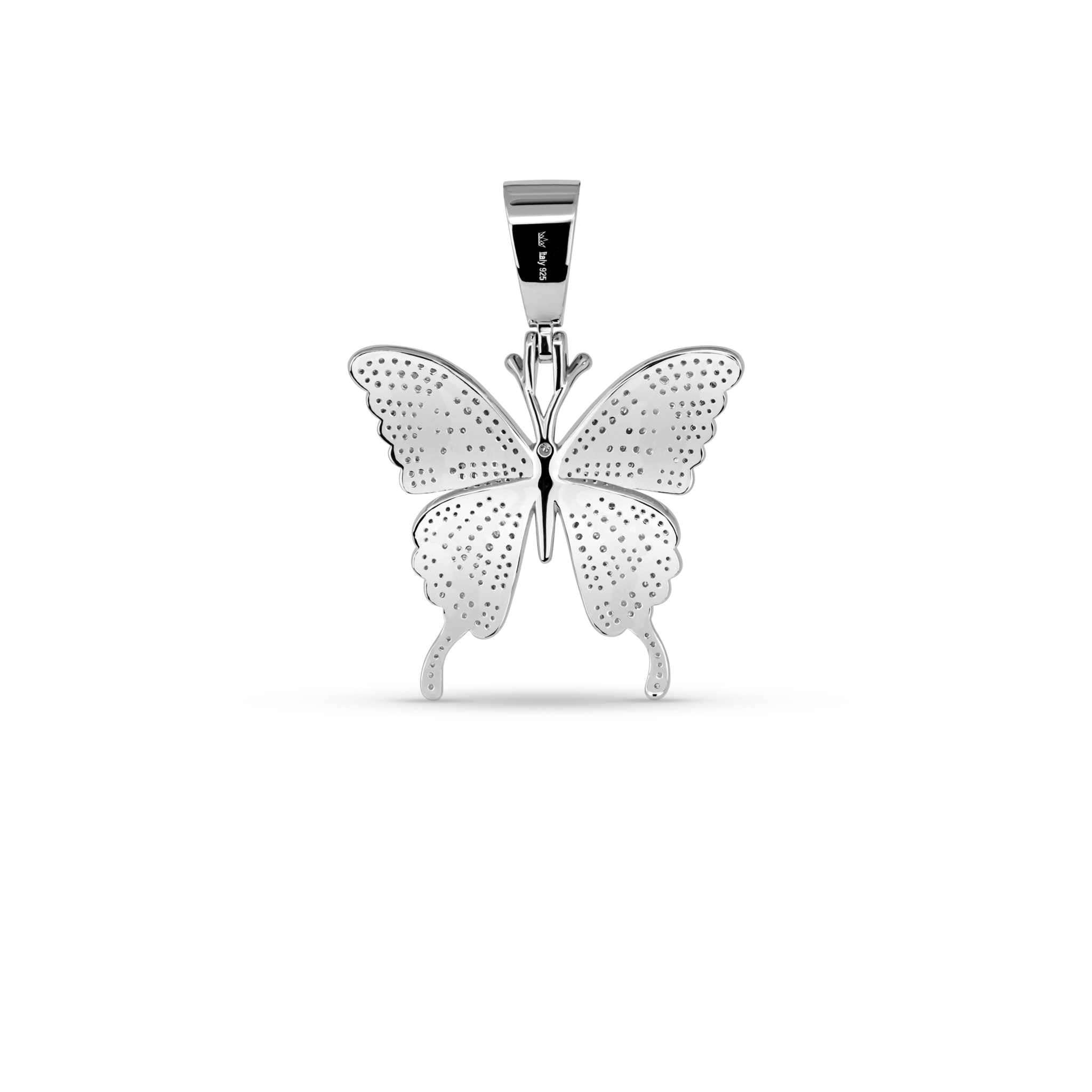 Women's Moissanite Butterfly Pendant in 925 Sterling Silver