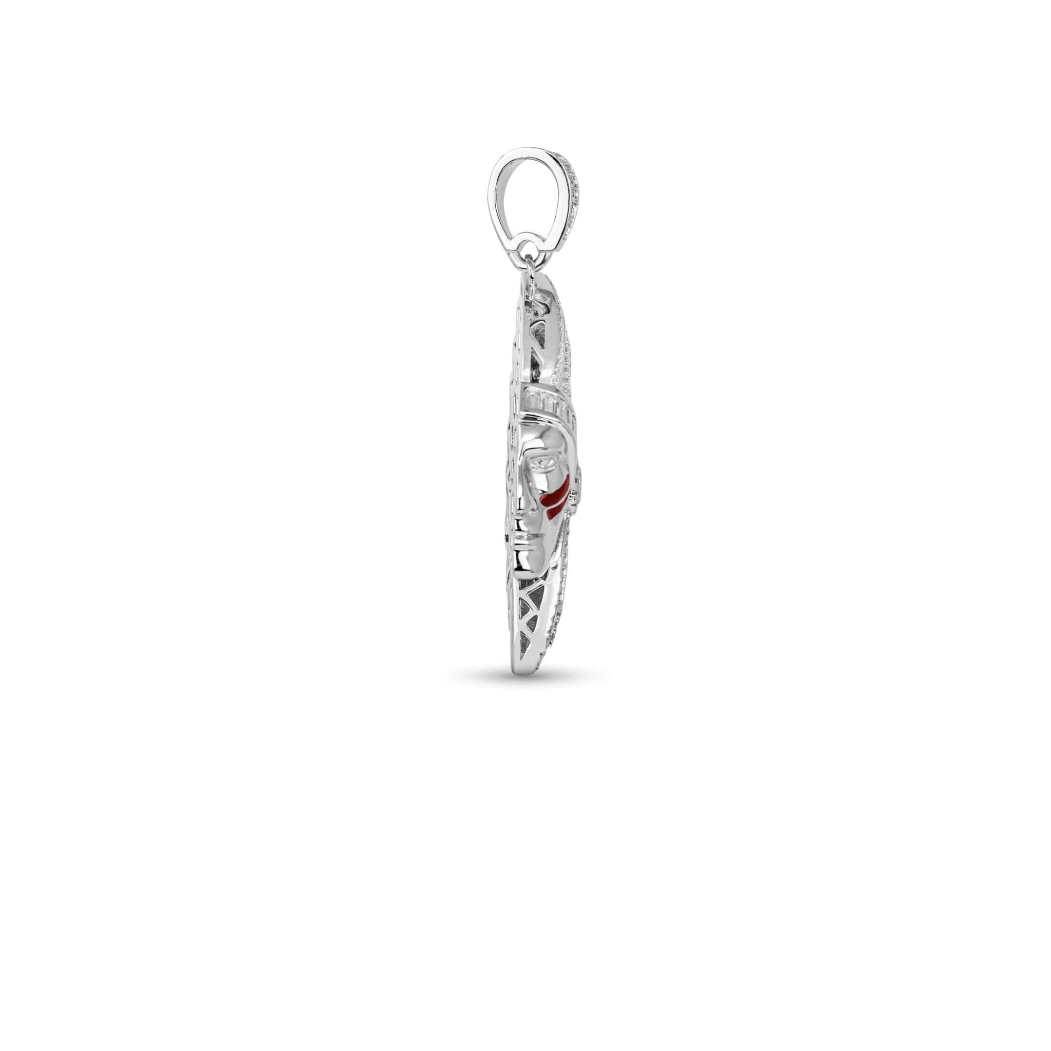 Native American Chief Moissanite Pendant in 925 Sterling Silver