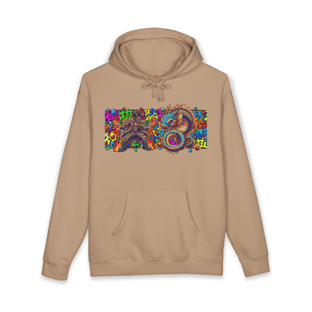 Psychedelic Dragon Hoodie — Vibrant Trippy Asian Dragon Graphic Hooded Sweatshirt