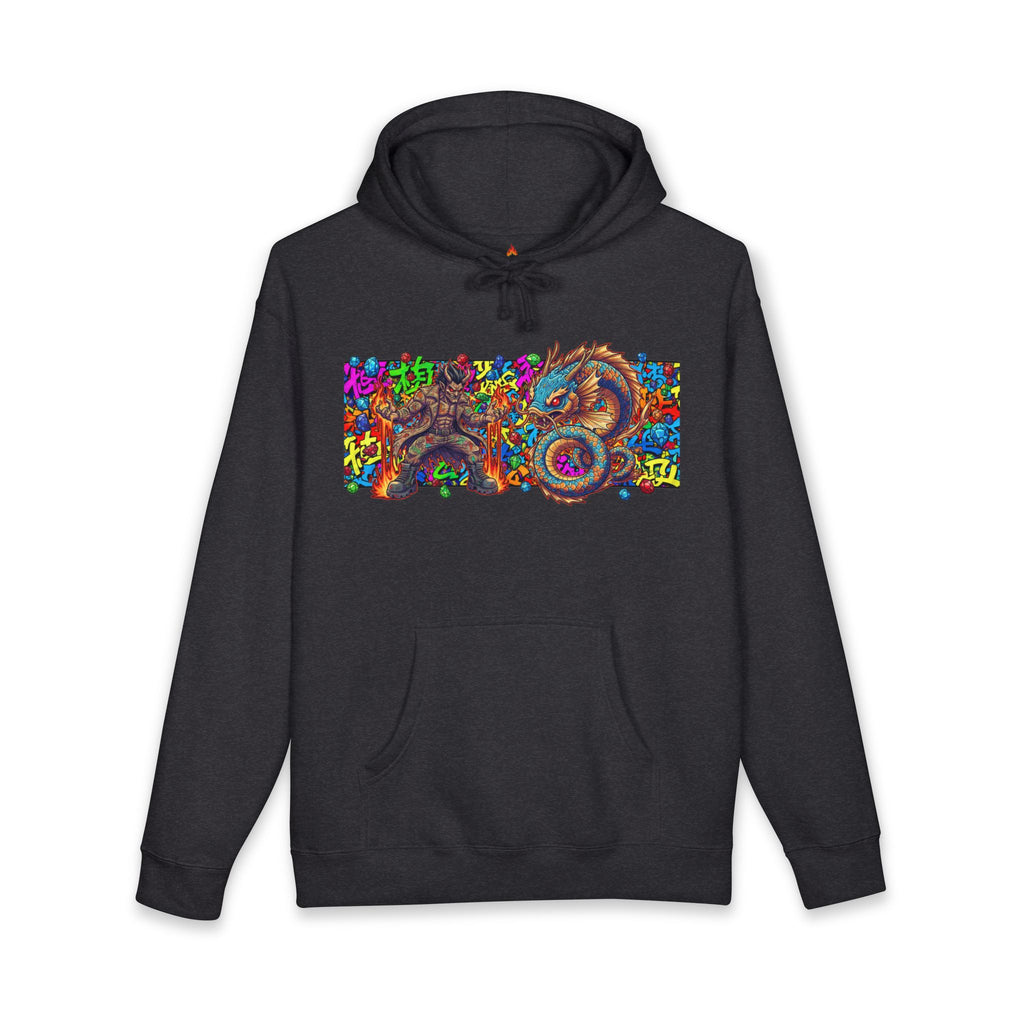 Psychedelic Dragon Hoodie — Vibrant Trippy Asian Dragon Graphic Hooded Sweatshirt