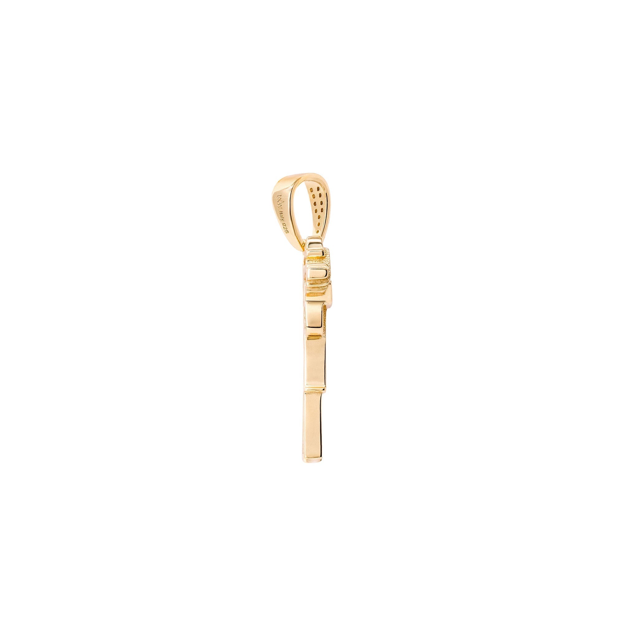 Iced Uzi Gun Pendant in 925 Sterling Silver