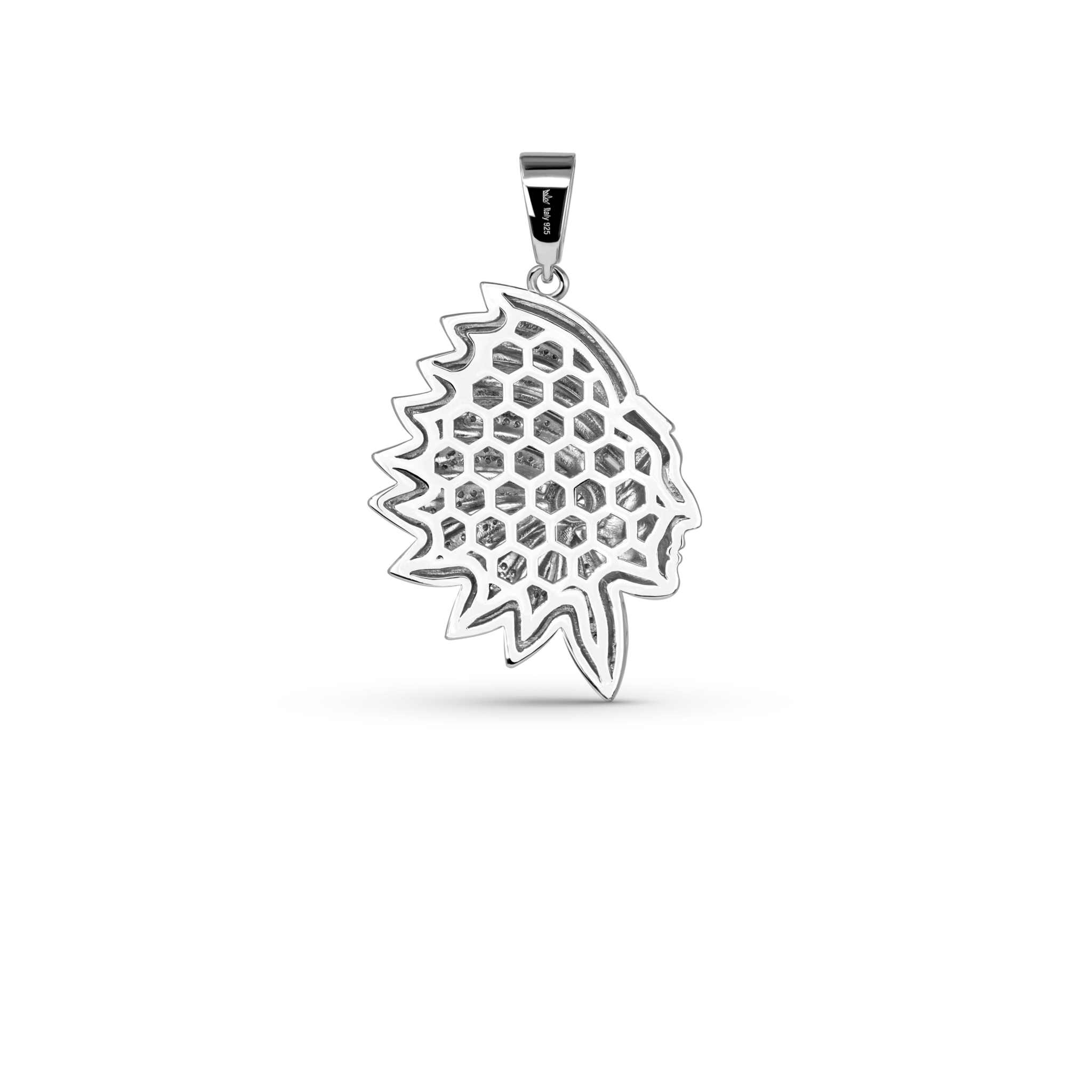 Native American Chief Moissanite Pendant in 925 Sterling Silver
