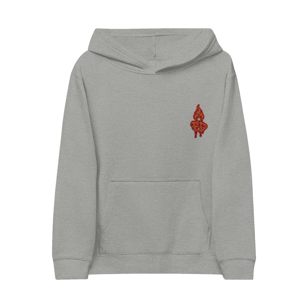 Kids Hoodie — Embroidered Flaming 'FD' Logo Youth Fleece Pullover