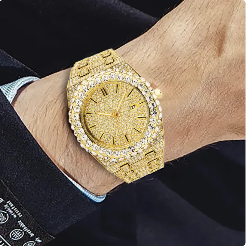 Men's Starry Night Diamond-Dial Quartz Watch