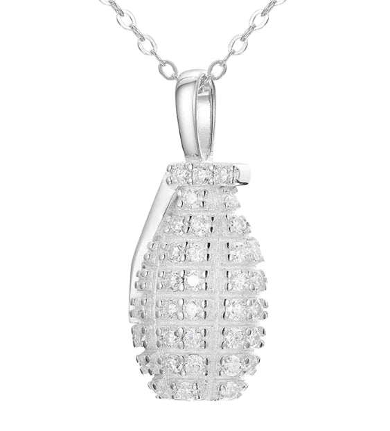 Moissanite Grenade Pendant Necklace — S925 Sterling Silver Street-Luxury Jewelry, Gold & White Gold