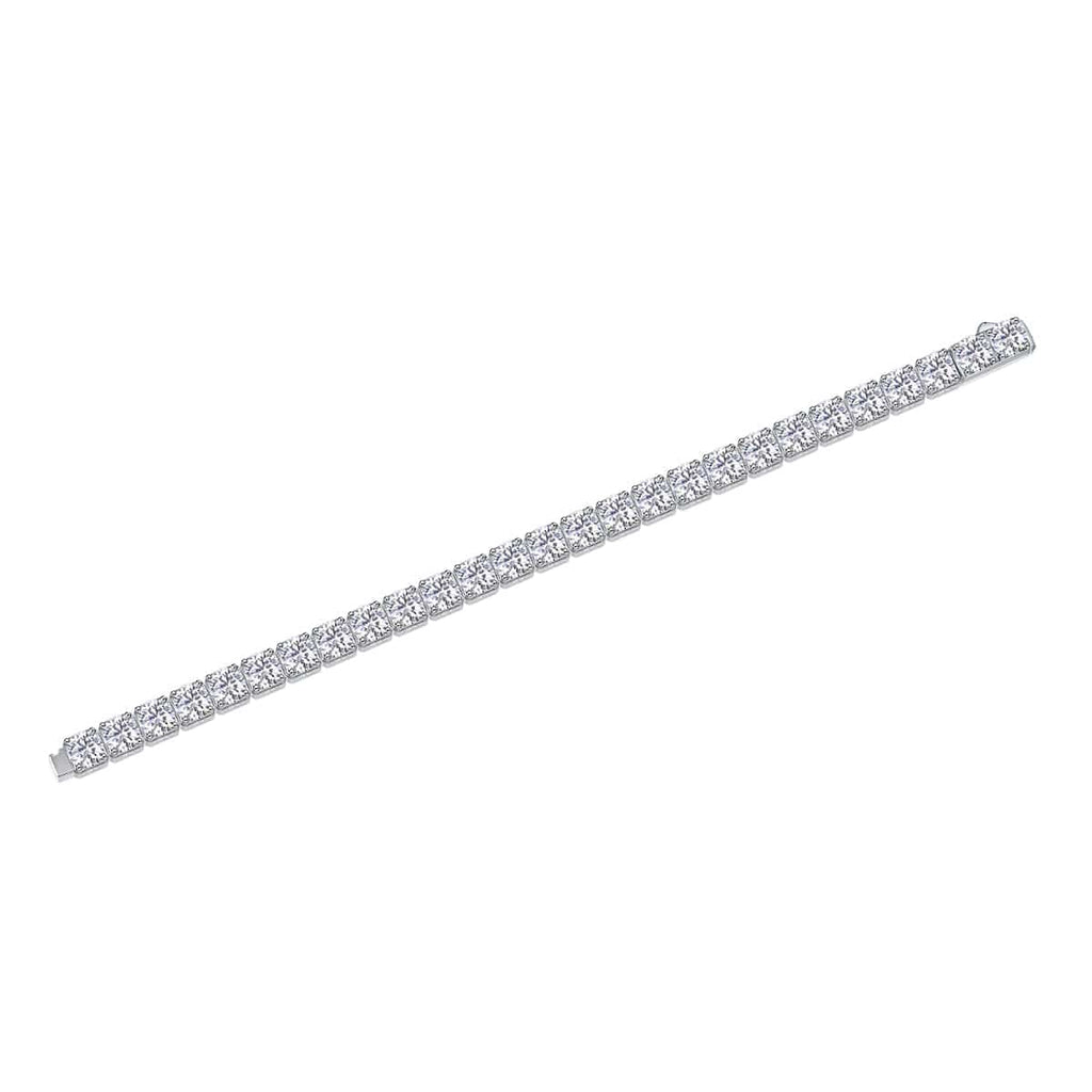 Large Gravitational Pull Moissanite Bracelet Set — S925 Silver-Plated Platinum, Light Luxury Women's Jewelry