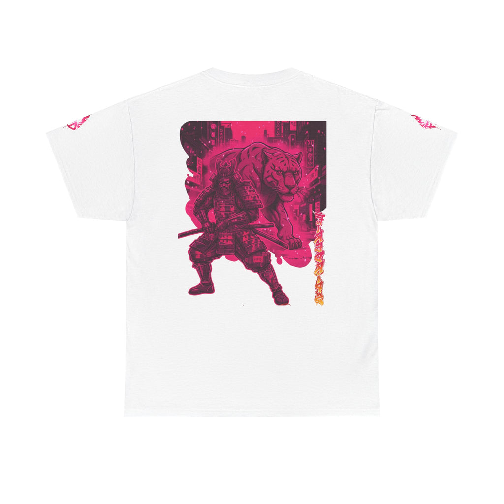 Samurai Tiger Neon Pink Graphic Tee — FireDrips Warrior Streetwear