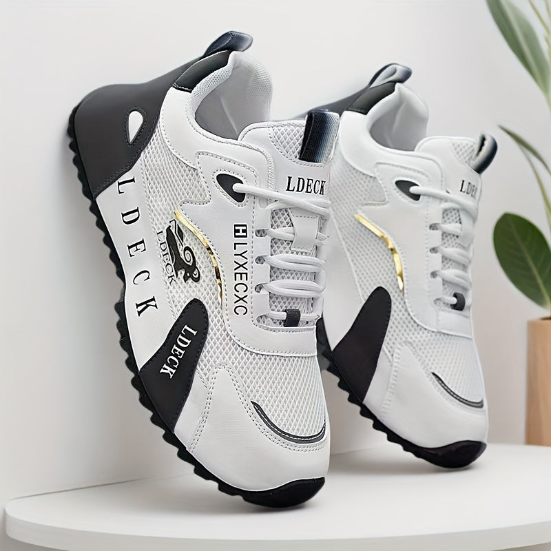 Golden Accent Mesh Sneakers