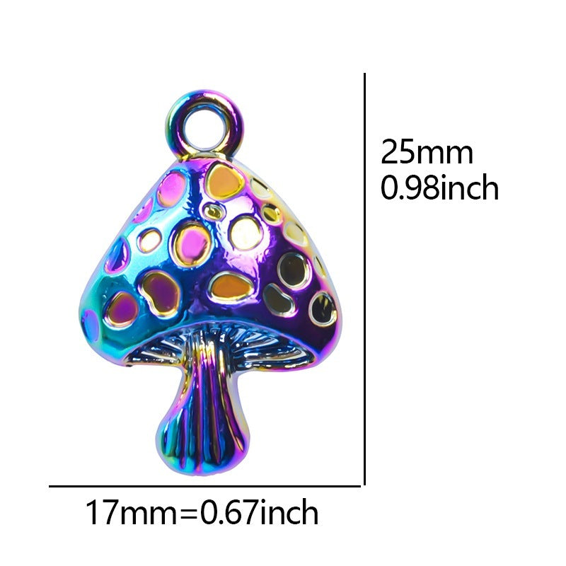 Hip-Hop Alloy Mushroom & Plant Charm Pendant Necklace