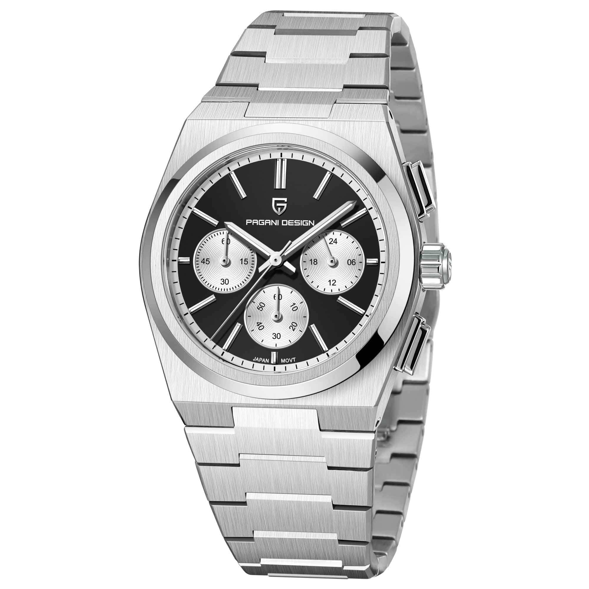 Men's Blue Chronograph Watch — 100M Waterproof, Sapphire Crystal, Stainless Steel | Luxury Sport Timepiece
