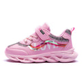 Girls' Korean Pastel Sport Sneakers — Lightweight Breathable Kids Street Shoes, Pink Orange White, Sizes 26–37