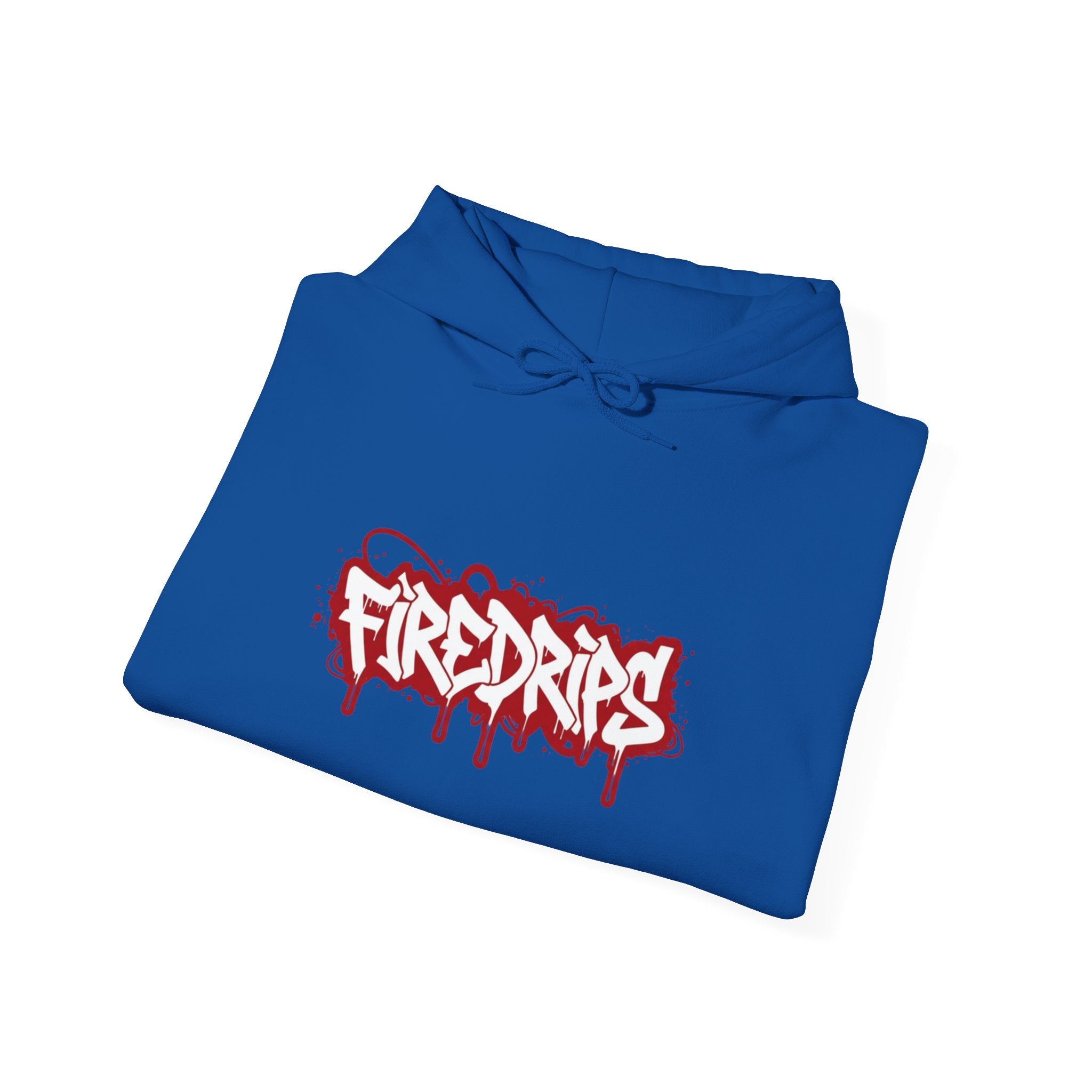 Hoodie - 'Fire Drips' Streetwear Hoodie with Dripping Graffiti & Back Graphic