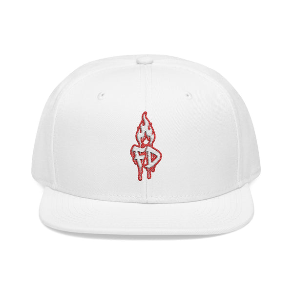 Flame FD Distressed Logo Snapback Hat | Youth/Adult Streetwear Cap