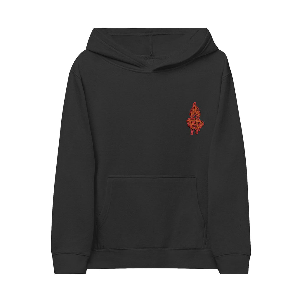 Kids Hoodie — Embroidered Flaming 'FD' Logo Youth Fleece Pullover