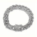 Men's 8" Rhinestone-Encrusted Cuban Link Bracelet