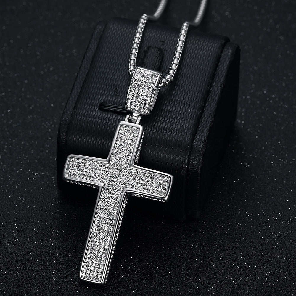 Euro-American Cross-Border Street Pendant Necklace — Bold Unisex Statement Jewelry, Gold & Steel, Pendant or Chain