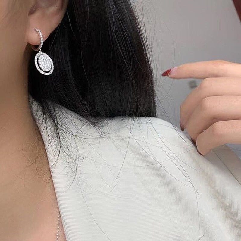 White Gold Oval Earrings — Stylish Elegance for Every Occasion | Women's Fine Jewelry