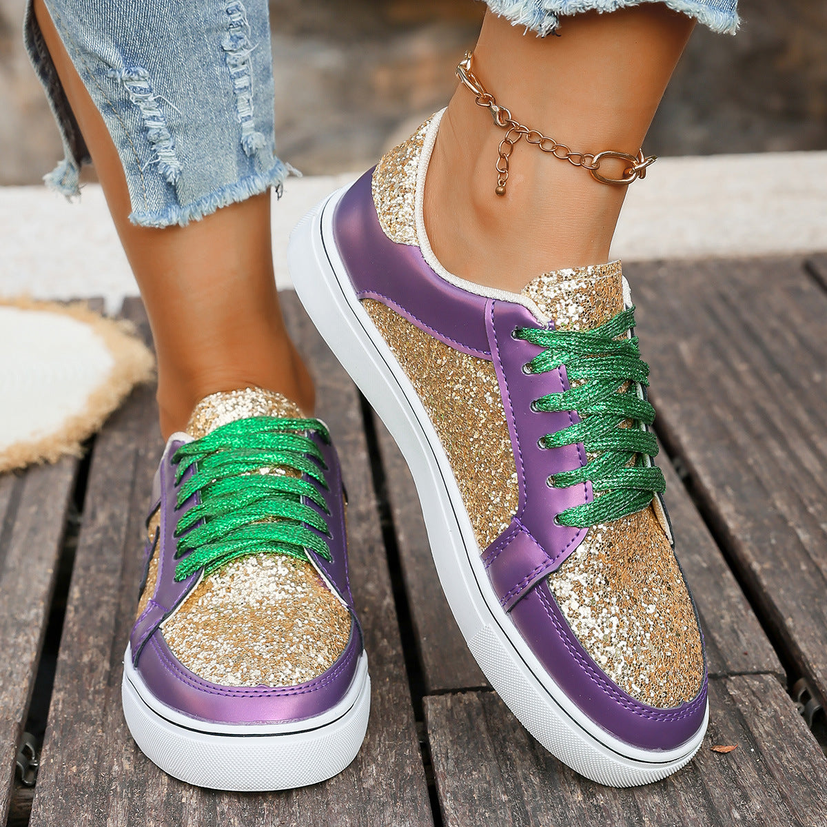 Women's Sequin Platform Sneakers